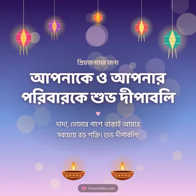 আপনাকে ও আপনার পরিবারকে শুভ দীপাবলি – Family & Friends Diwali wish in Bengali