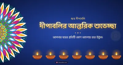 দীপাবলির আন্তরিক শুভেচ্ছা – Prodip & Alpana Diwali wishes image in Bengali (landscape)