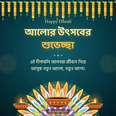 আলোর উৎসবের শুভেচ্ছা – Prodip & Alpana Diwali wish in Bengali
