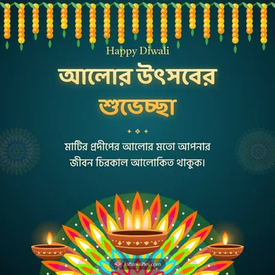 আলোর উৎসবের শুভেচ্ছা – Prodip & Alpana Diwali wish in Bengali