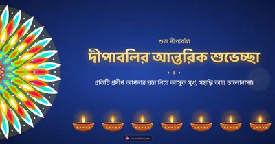 দীপাবলির আন্তরিক শুভেচ্ছা – Prodip & Alpana Diwali wishes image in Bengali (landscape)