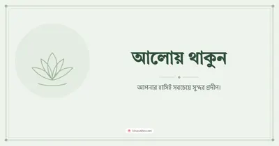 আলোয় থাকুন – Simple & Elegant Diwali wishes image in Bengali (landscape)