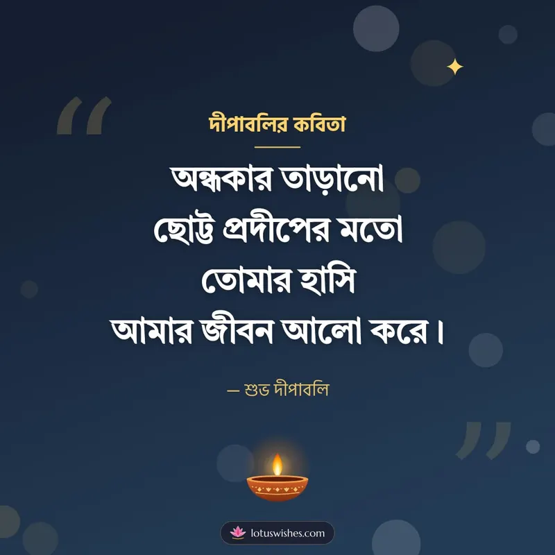 দীপাবলির কবিতা – Status & Kobita Diwali wishes image in Bengali (square)