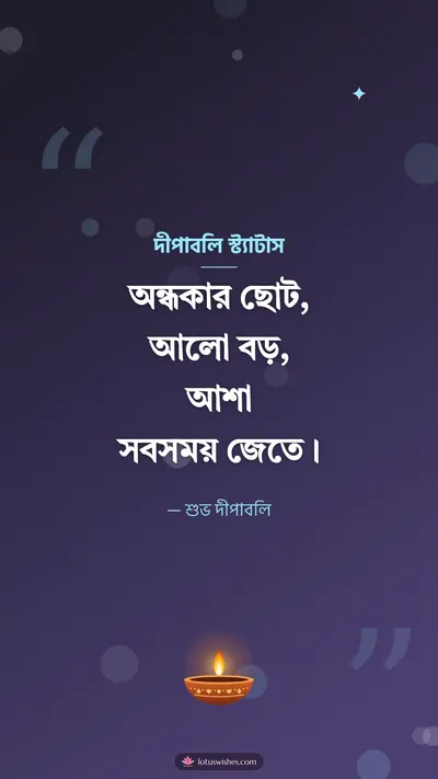 দীপাবলি স্ট্যাটাস – Status & Kobita Diwali wishes image in Bengali (story)
