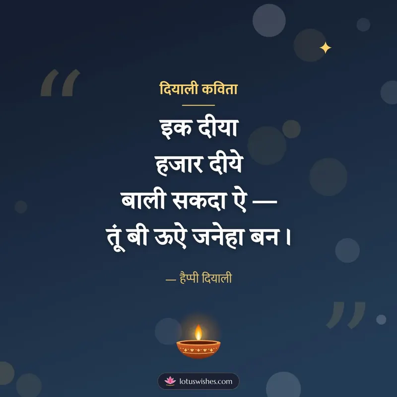 दियाली कविता – Kavita & Status Diwali wishes image in Dogri (square)