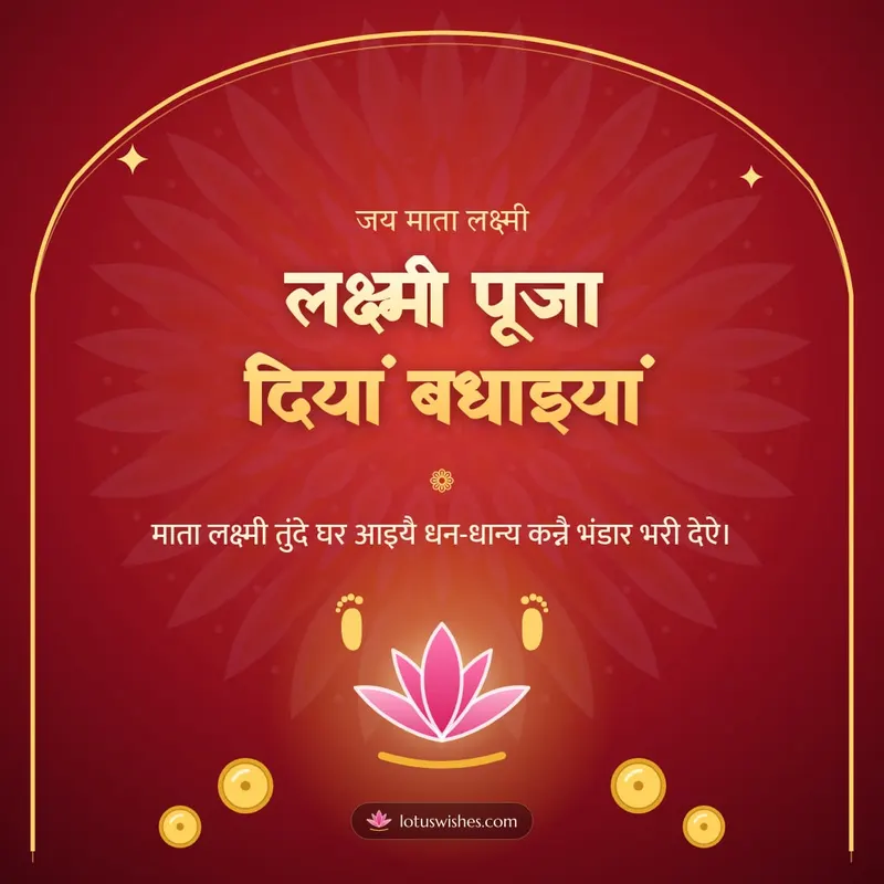 लक्ष्मी पूजा दियां बधाइयां – Lakshmi Puja Diwali wishes image in Dogri (square)