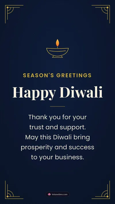 Happy Diwali – Business & Clients Diwali wishes image in English (story)