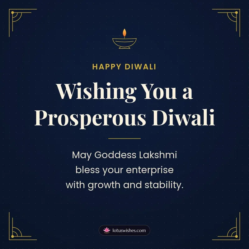 Wishing You a Prosperous Diwali – Business & Clients Diwali wishes image in English (square)