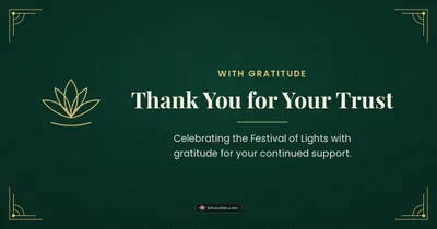 Thank You for Your Trust – Business & Clients Diwali wishes image in English (landscape)