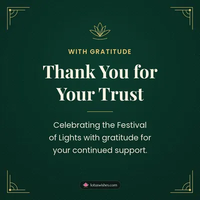 Thank You for Your Trust – Business & Clients Diwali wish in English