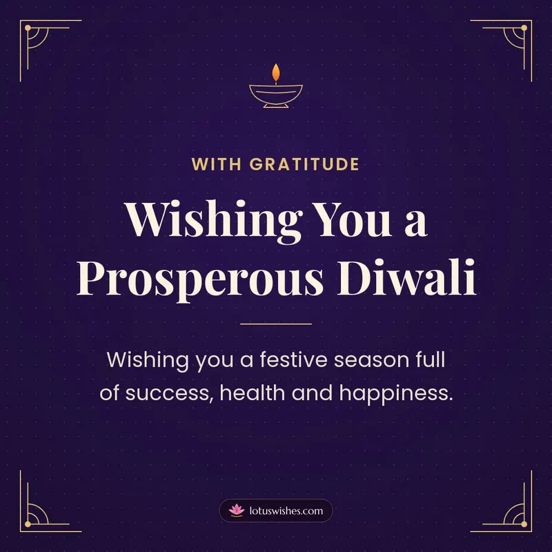 Wishing You a Prosperous Diwali – Business & Clients Diwali wishes image in English (square)