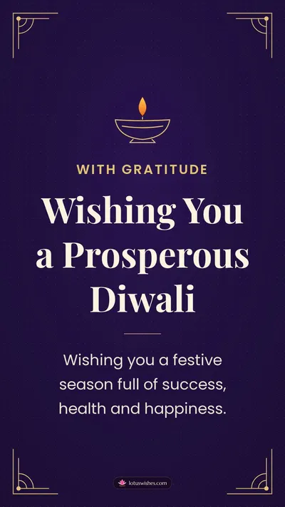 Wishing You a Prosperous Diwali – Business & Clients Diwali wishes image in English (story)