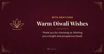 Warm Diwali Wishes – Business & Clients Diwali wishes image in English (landscape)