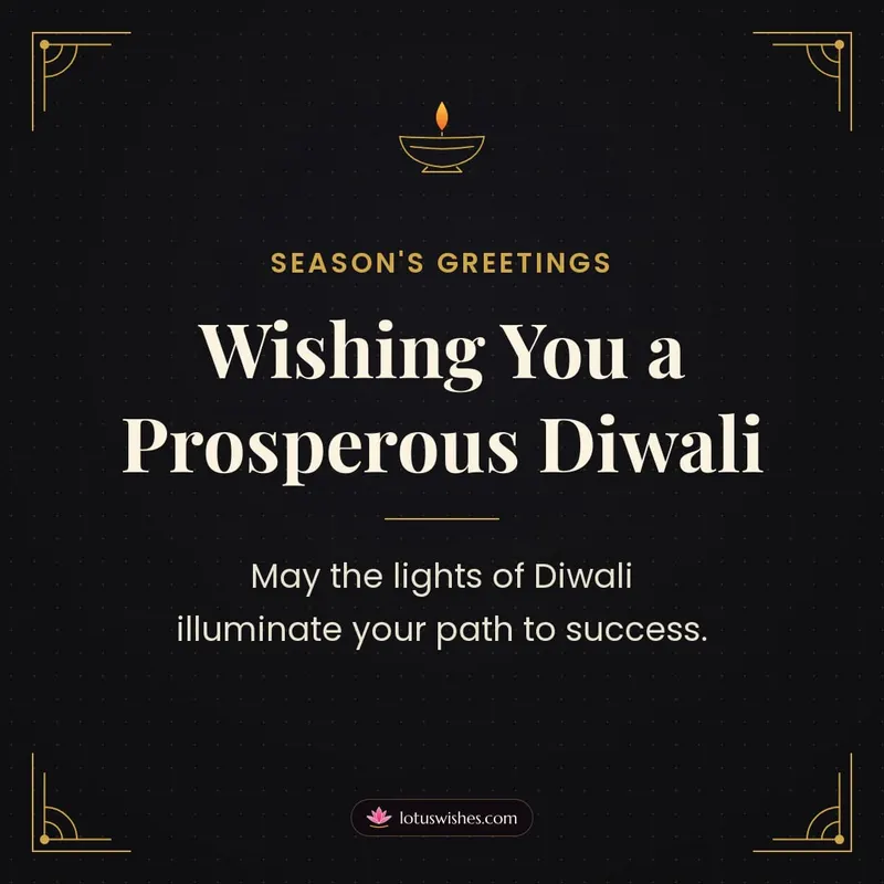 Wishing You a Prosperous Diwali – Business & Clients Diwali wishes image in English (square)