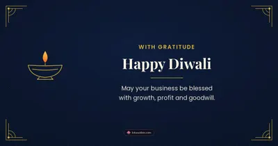 Happy Diwali – Business & Clients Diwali wishes image in English (landscape)