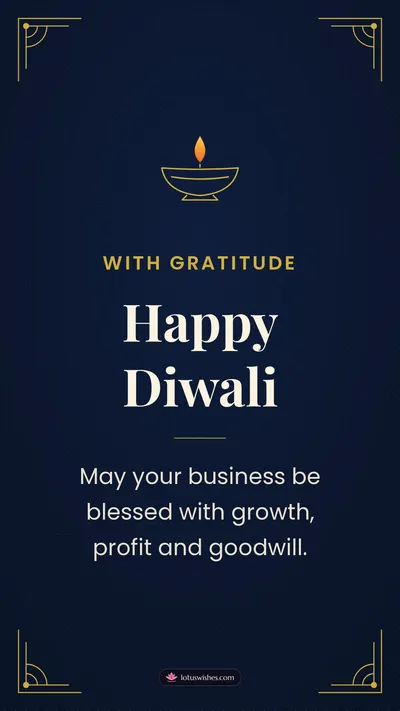 Happy Diwali – Business & Clients Diwali wishes image in English (story)