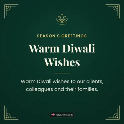 Warm Diwali Wishes – Business & Clients Diwali wish in English