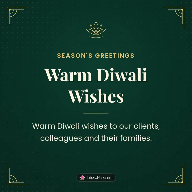 Warm Diwali Wishes – Business & Clients Diwali wishes image in English (square)