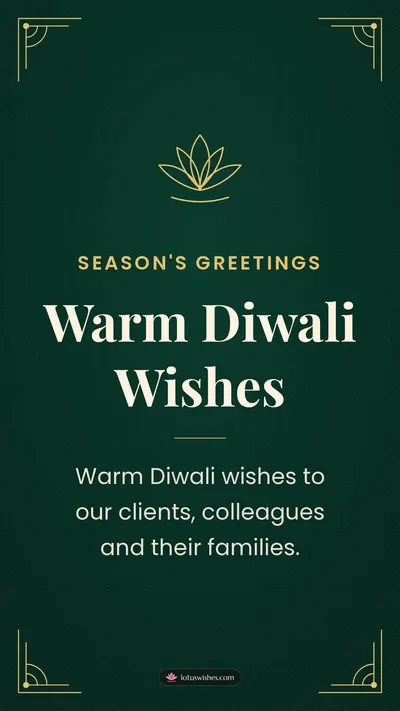 Warm Diwali Wishes – Business & Clients Diwali wishes image in English (story)