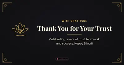 Thank You for Your Trust – Business & Clients Diwali wishes image in English (landscape)