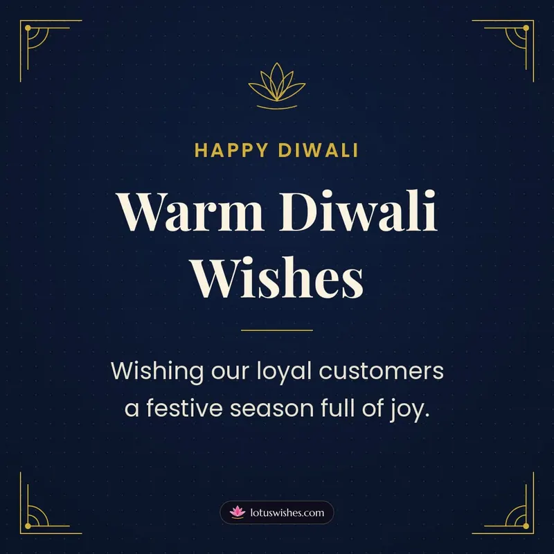 Warm Diwali Wishes – Business & Clients Diwali wishes image in English (square)