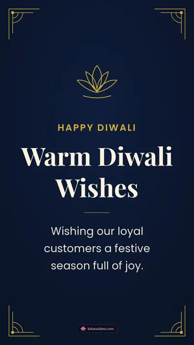Warm Diwali Wishes – Business & Clients Diwali wishes image in English (story)
