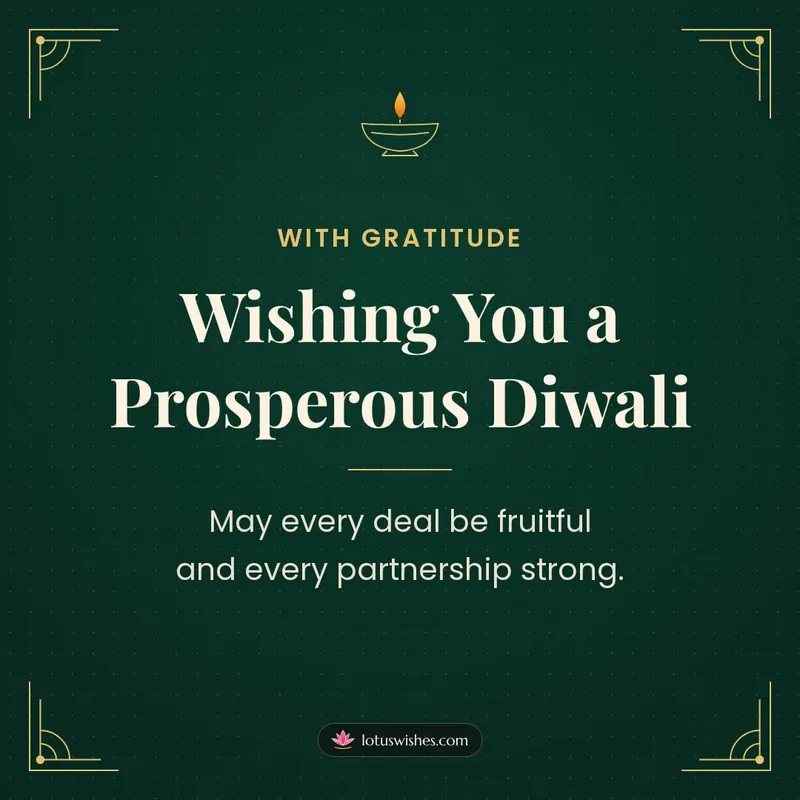 Wishing You a Prosperous Diwali – Business & Clients Diwali wishes image in English (square)