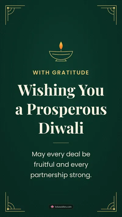 Wishing You a Prosperous Diwali – Business & Clients Diwali wishes image in English (story)