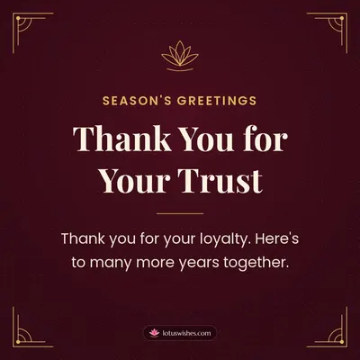 Thank You for Your Trust – Business & Clients Diwali wish in English