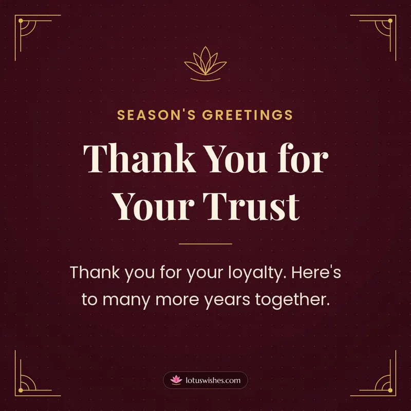 Thank You for Your Trust – Business & Clients Diwali wishes image in English (square)