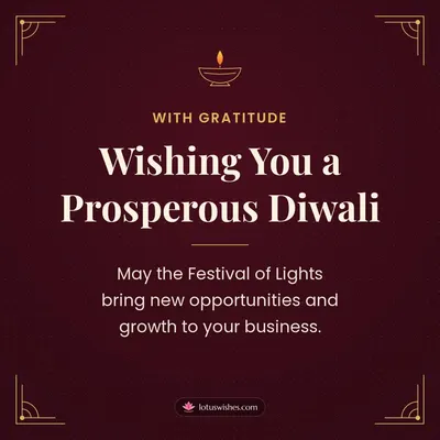 Wishing You a Prosperous Diwali – Business & Clients Diwali wish in English