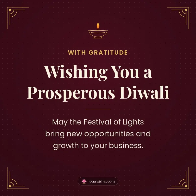 Wishing You a Prosperous Diwali – Business & Clients Diwali wishes image in English (square)