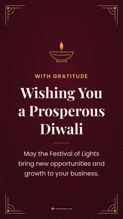 Wishing You a Prosperous Diwali – Business & Clients Diwali wishes image in English (story)