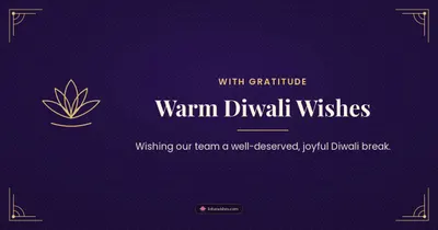 Warm Diwali Wishes – Business & Clients Diwali wishes image in English (landscape)