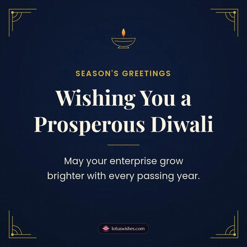 Wishing You a Prosperous Diwali – Business & Clients Diwali wishes image in English (square)