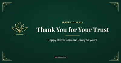 Thank You for Your Trust – Business & Clients Diwali wishes image in English (landscape)