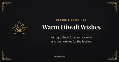 Warm Diwali Wishes – Business & Clients Diwali wishes image in English (landscape)