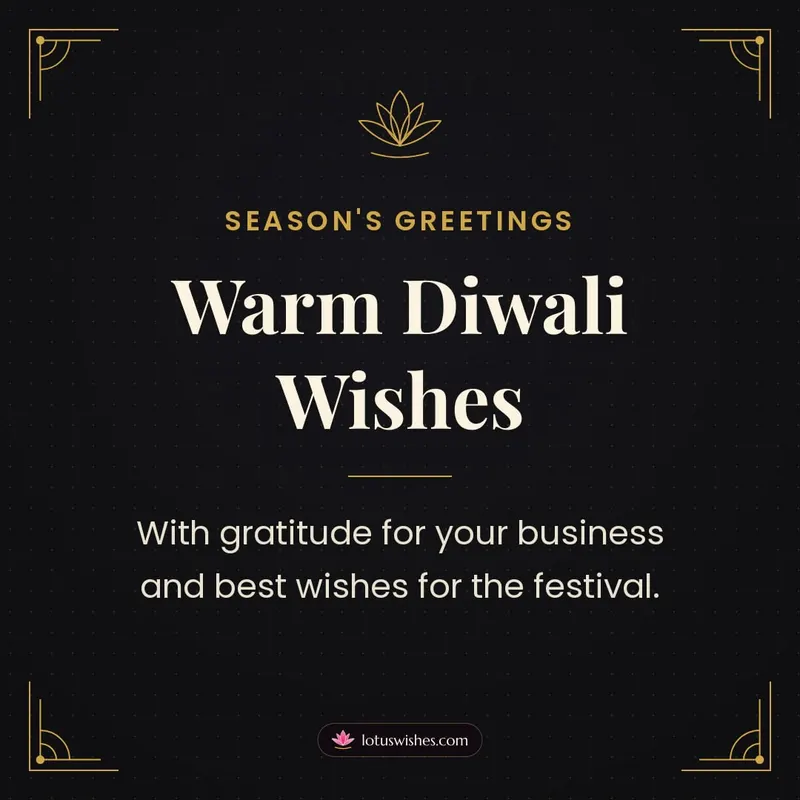 Warm Diwali Wishes – Business & Clients Diwali wishes image in English (square)