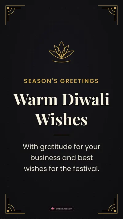 Warm Diwali Wishes – Business & Clients Diwali wishes image in English (story)