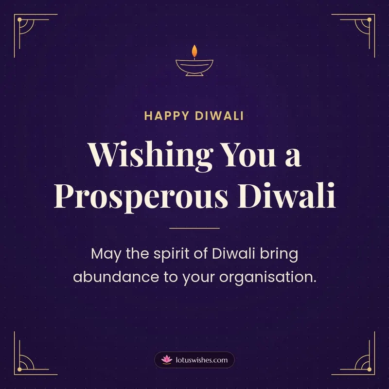 Wishing You a Prosperous Diwali – Business & Clients Diwali wishes image in English (square)