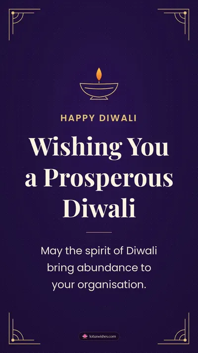 Wishing You a Prosperous Diwali – Business & Clients Diwali wishes image in English (story)