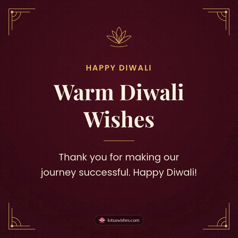Warm Diwali Wishes – Business & Clients Diwali wishes image in English (square)
