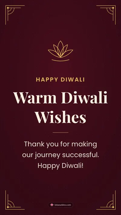 Warm Diwali Wishes – Business & Clients Diwali wishes image in English (story)