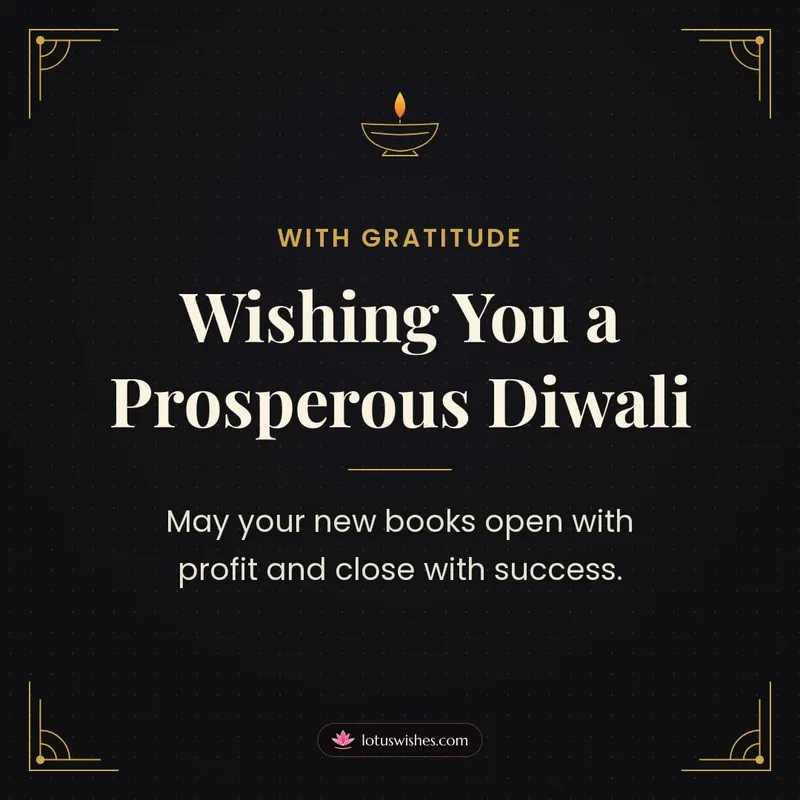 Wishing You a Prosperous Diwali – Business & Clients Diwali wishes image in English (square)