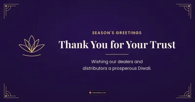 Thank You for Your Trust – Business & Clients Diwali wishes image in English (landscape)