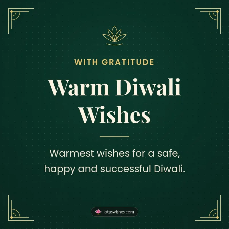 Warm Diwali Wishes – Business & Clients Diwali wishes image in English (square)