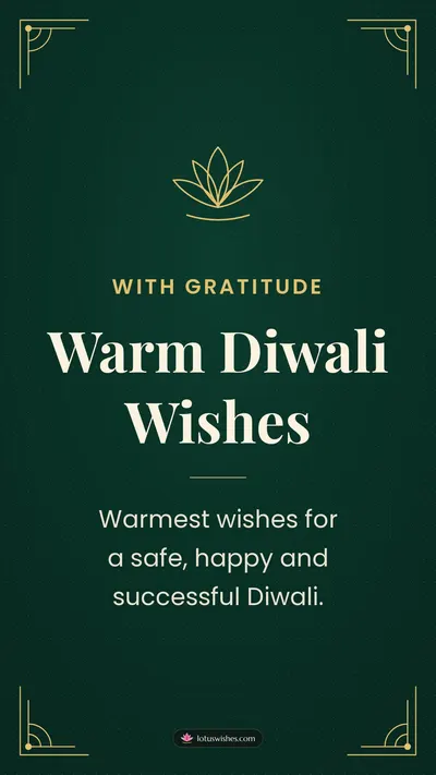 Warm Diwali Wishes – Business & Clients Diwali wishes image in English (story)