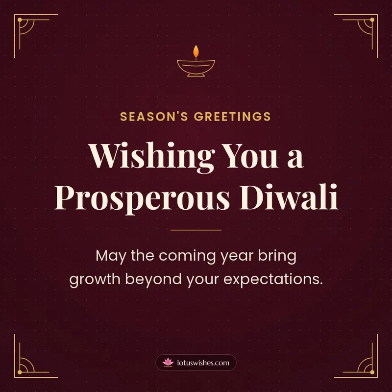 Wishing You a Prosperous Diwali – Business & Clients Diwali wishes image in English (square)