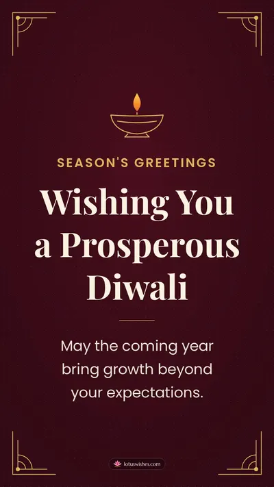 Wishing You a Prosperous Diwali – Business & Clients Diwali wishes image in English (story)