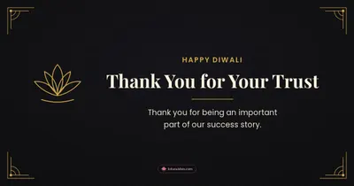 Thank You for Your Trust – Business & Clients Diwali wishes image in English (landscape)